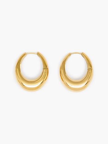 Sculptural Oval Hoop Earrings