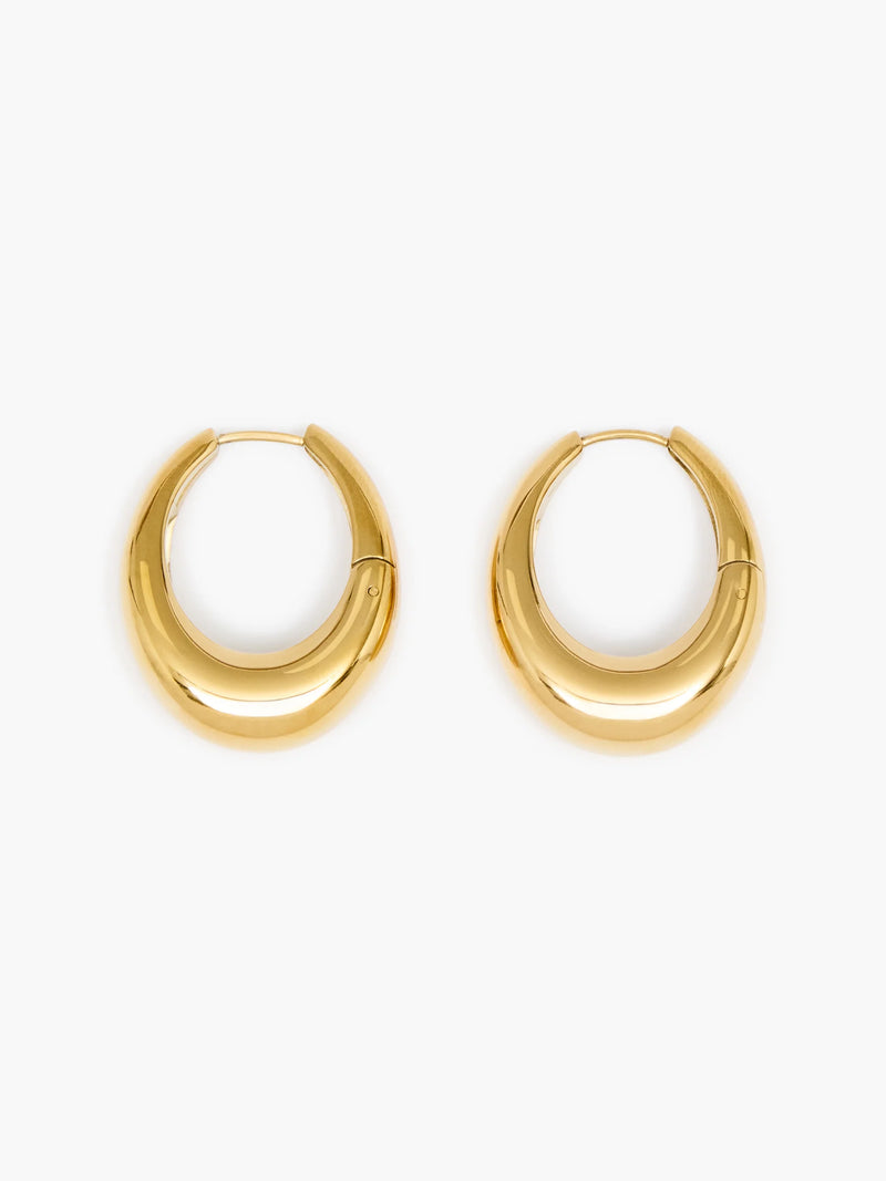 Sculptural Oval Hoop Earrings