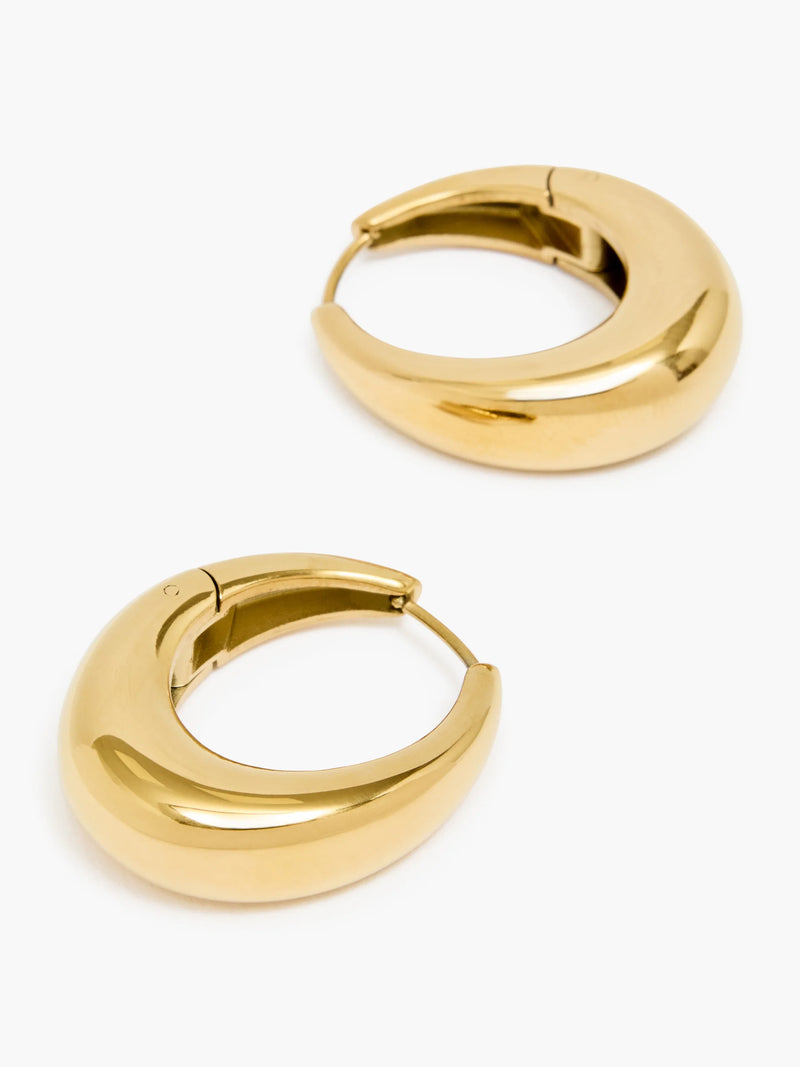 Sculptural Oval Hoop Earrings