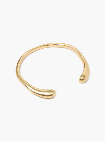 Wave Teardrop Open Bangle