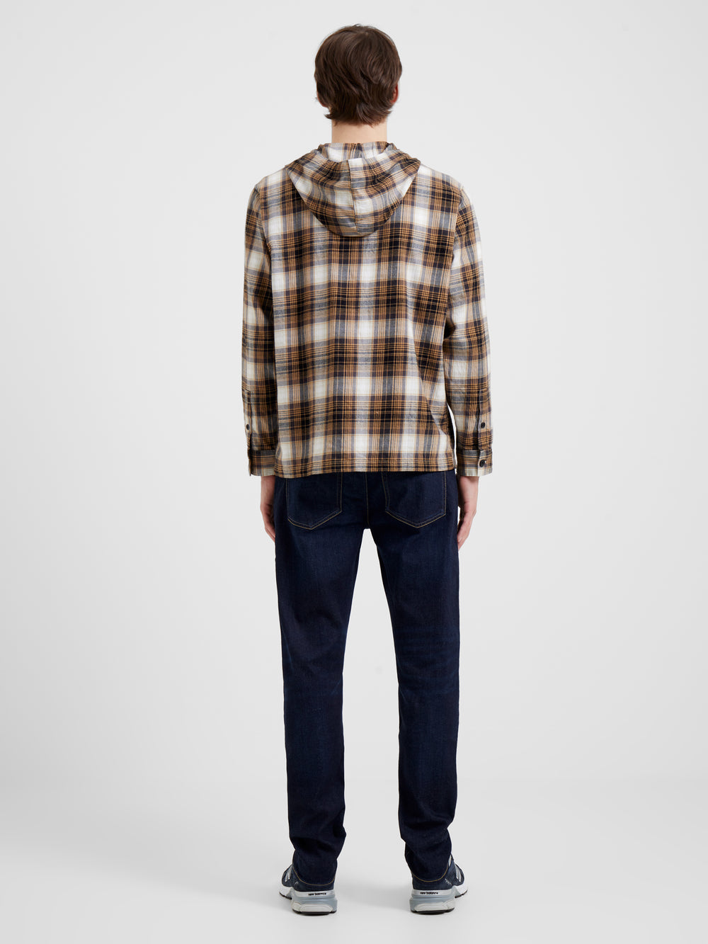 Relaxed Hooded Check Shirt Kangaroo Multi | French Connection US