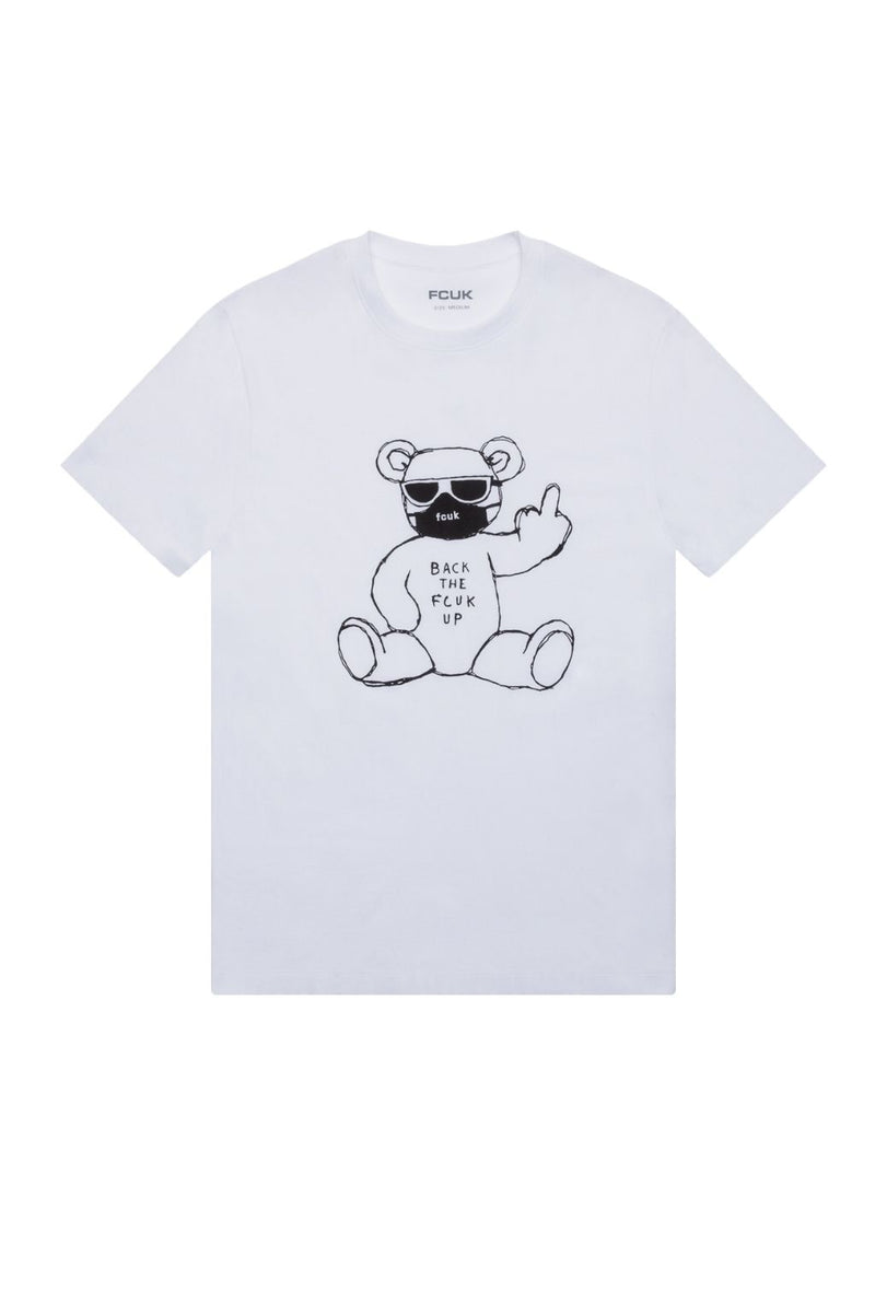 FCUK Rude Bear T-Shirt White/Black | French Connection US