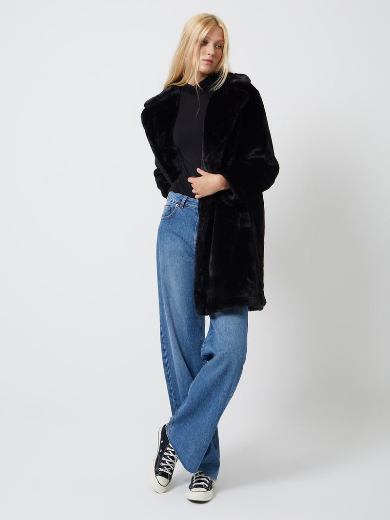 Buona Recycled Faux Fur Black | French Connection US
