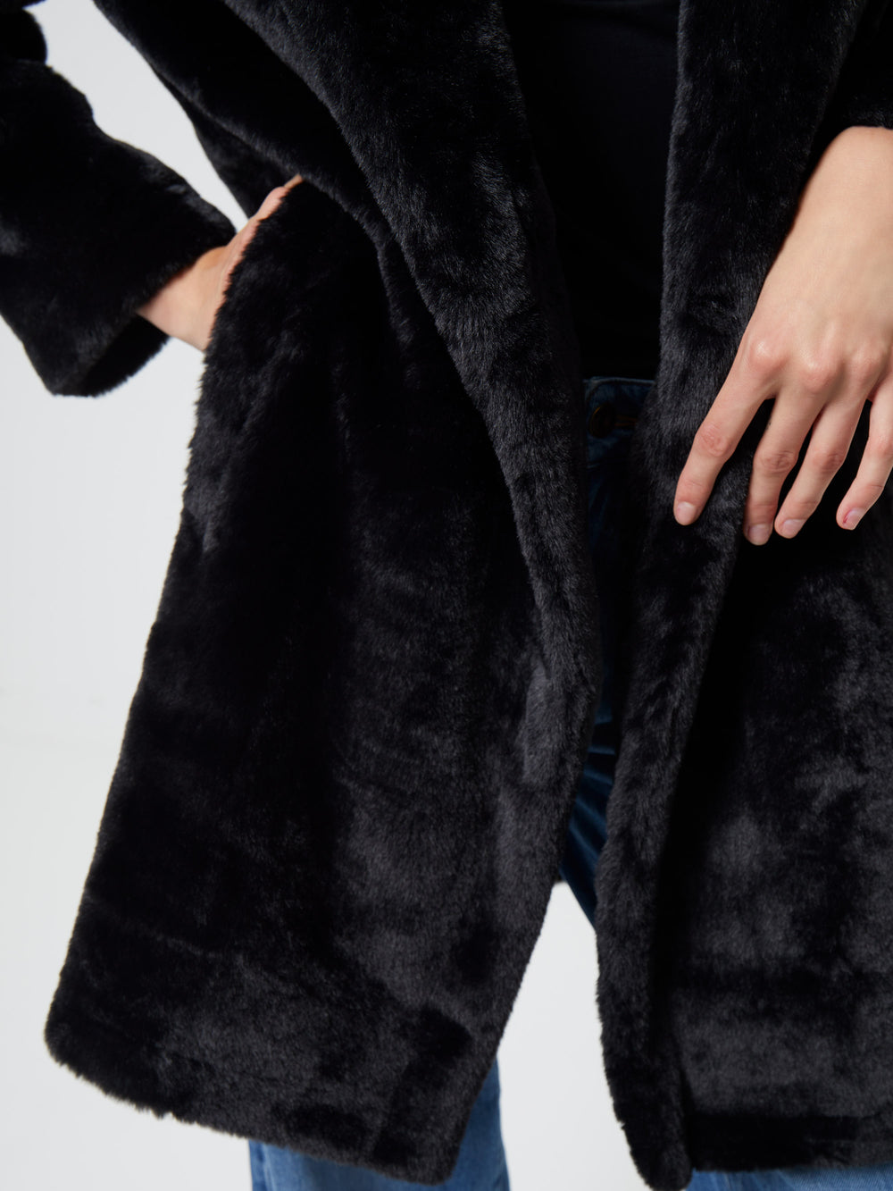 Buona Recycled Faux Fur Black | French Connection US