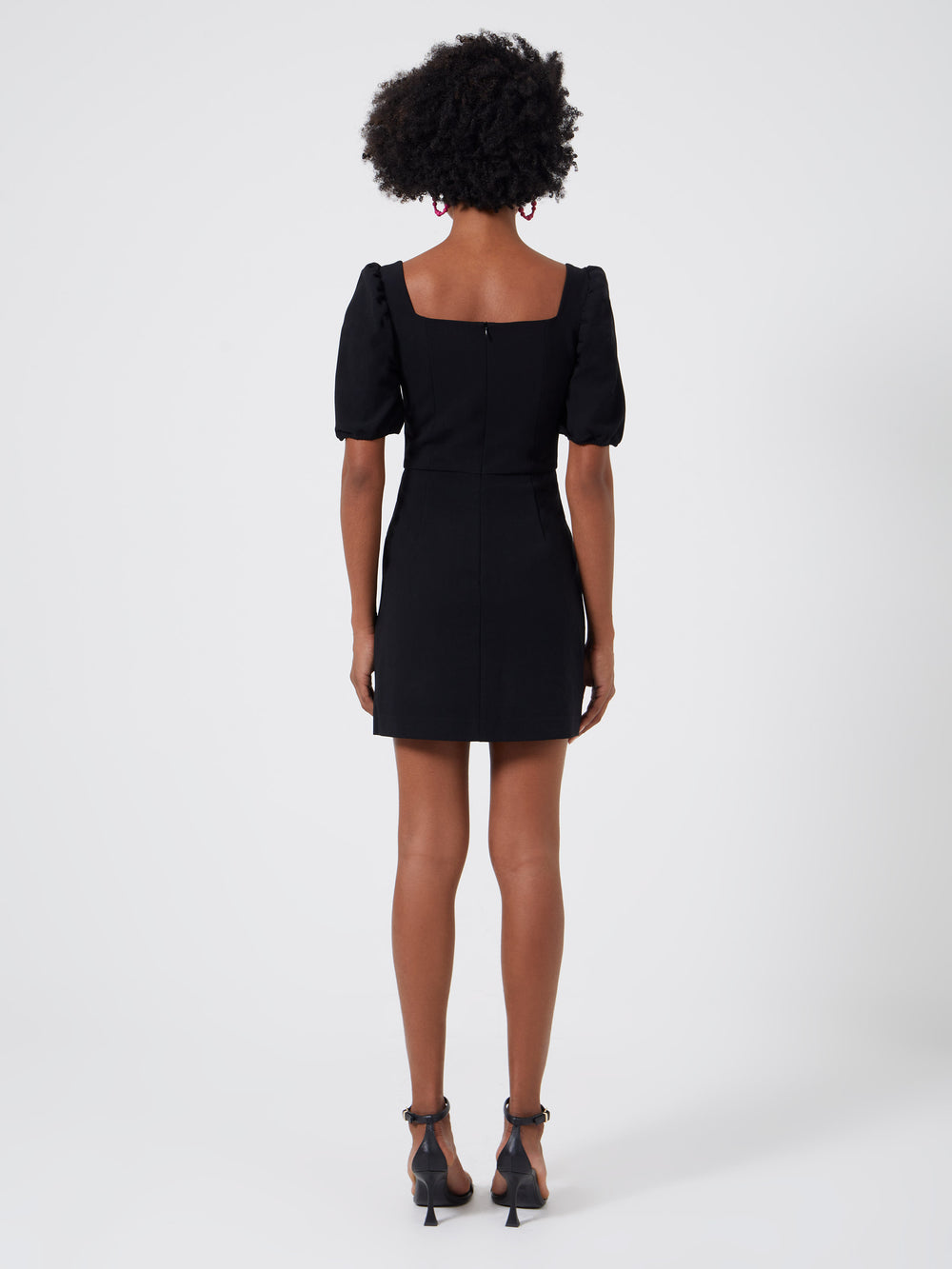 Berina Whisper Puff Sleeve Dress Black | French Connection US