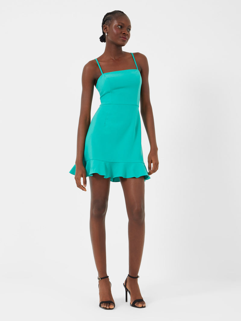Whisper Frill Hem Dress Peacock Green | French Connection US