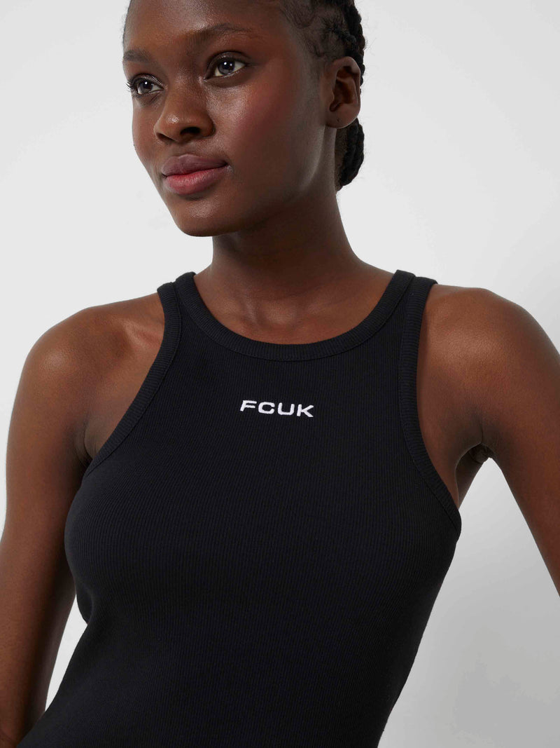 FCUK Ribbed Racer Midi Dress