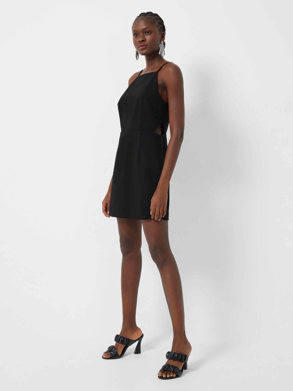 Whisper Cut Out Square Neck Dress Black | French Connection US