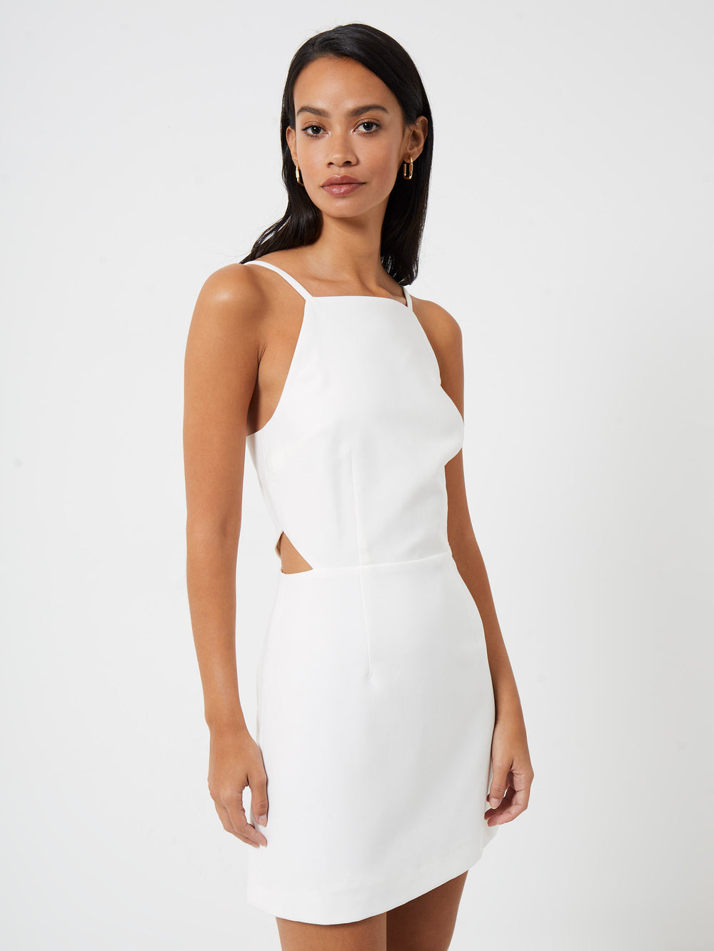 Whisper Cut Out Square Neck Dress Summer White | French Connection US