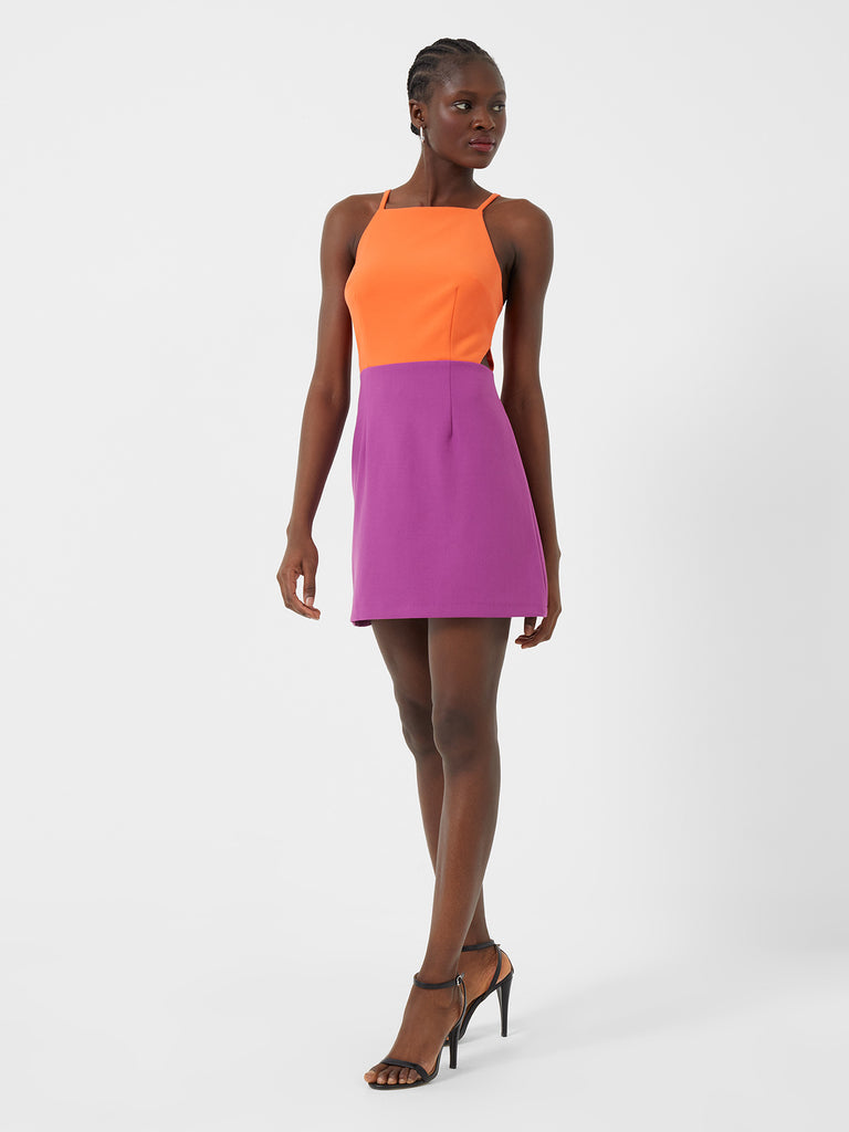 Whisper Colorblock Cutout Dress Neon Orange/ Vivid Viola | French ...