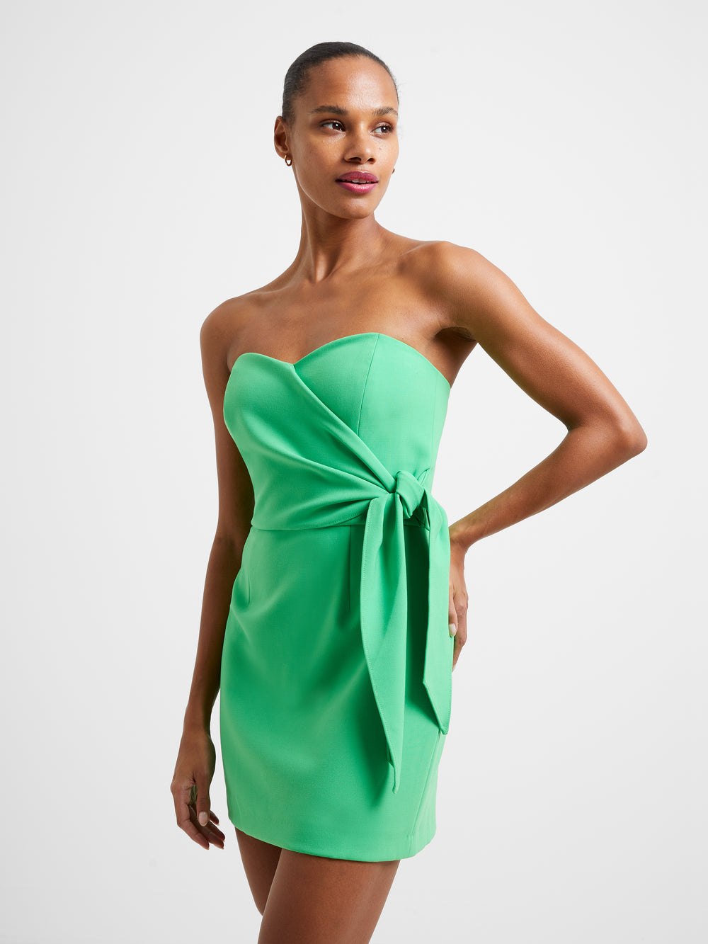 Strapless dress top with bow