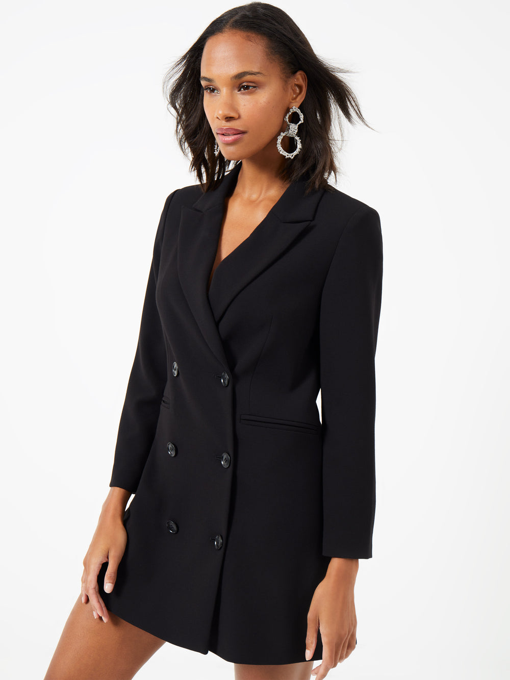 Whisper Blazer Dress Black French Connection US