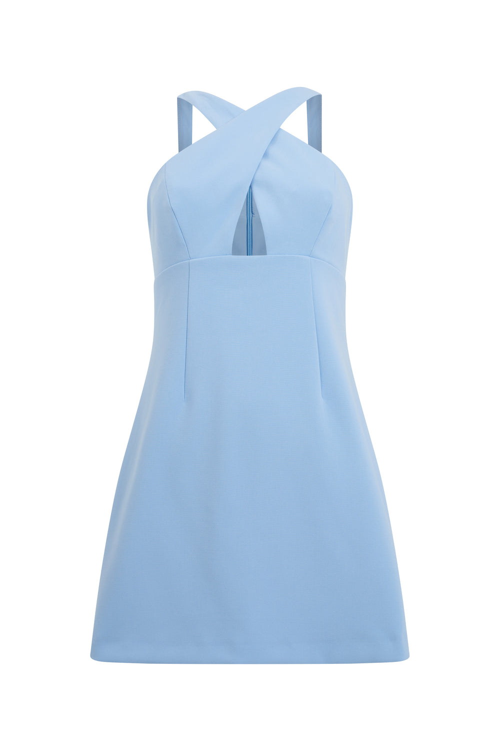 Whisper Ruth Crossover Neck Dress Placid Blue | French Connection US