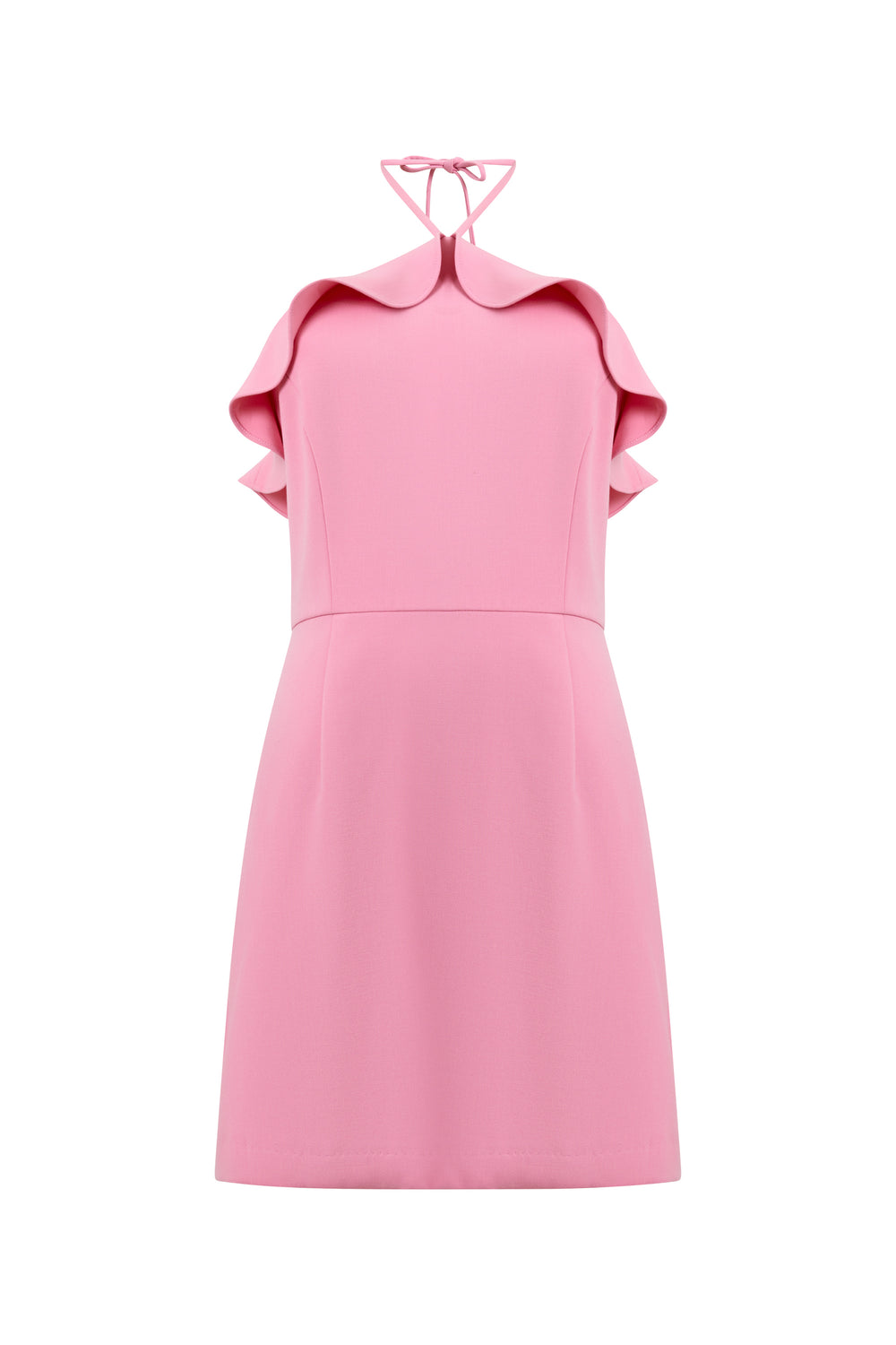 Whisper Ruth Ruffle Halter Neck Dress Sea Pink | French Connection US