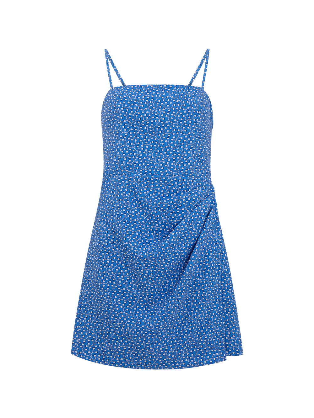 Elao Whisper Straight Neck Dress Chalk Blue Multi | French Connection US
