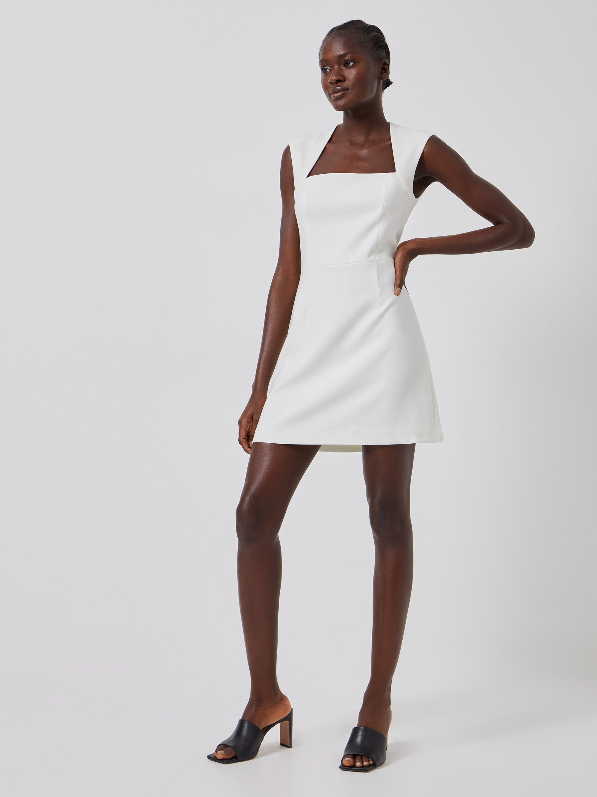 Whisper Ruth Square Neck Dress White | French Connection US