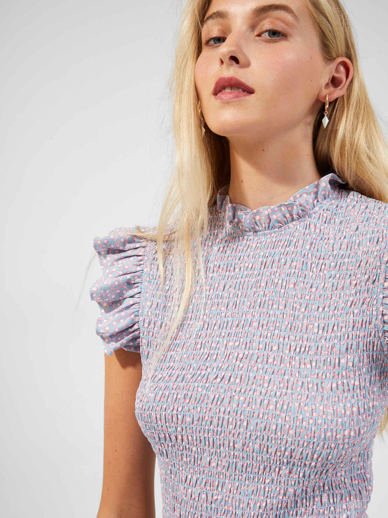 Elao Verona Crepe Smocked Dress Me Not French Connection US