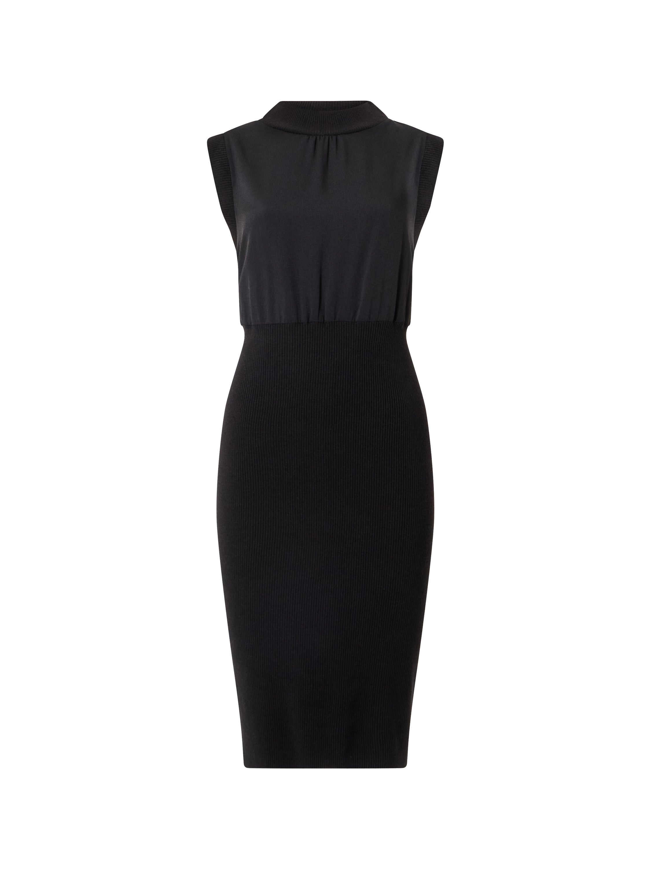 Krista Knits Sleeveless Rib Knit Dress Black French Connection US