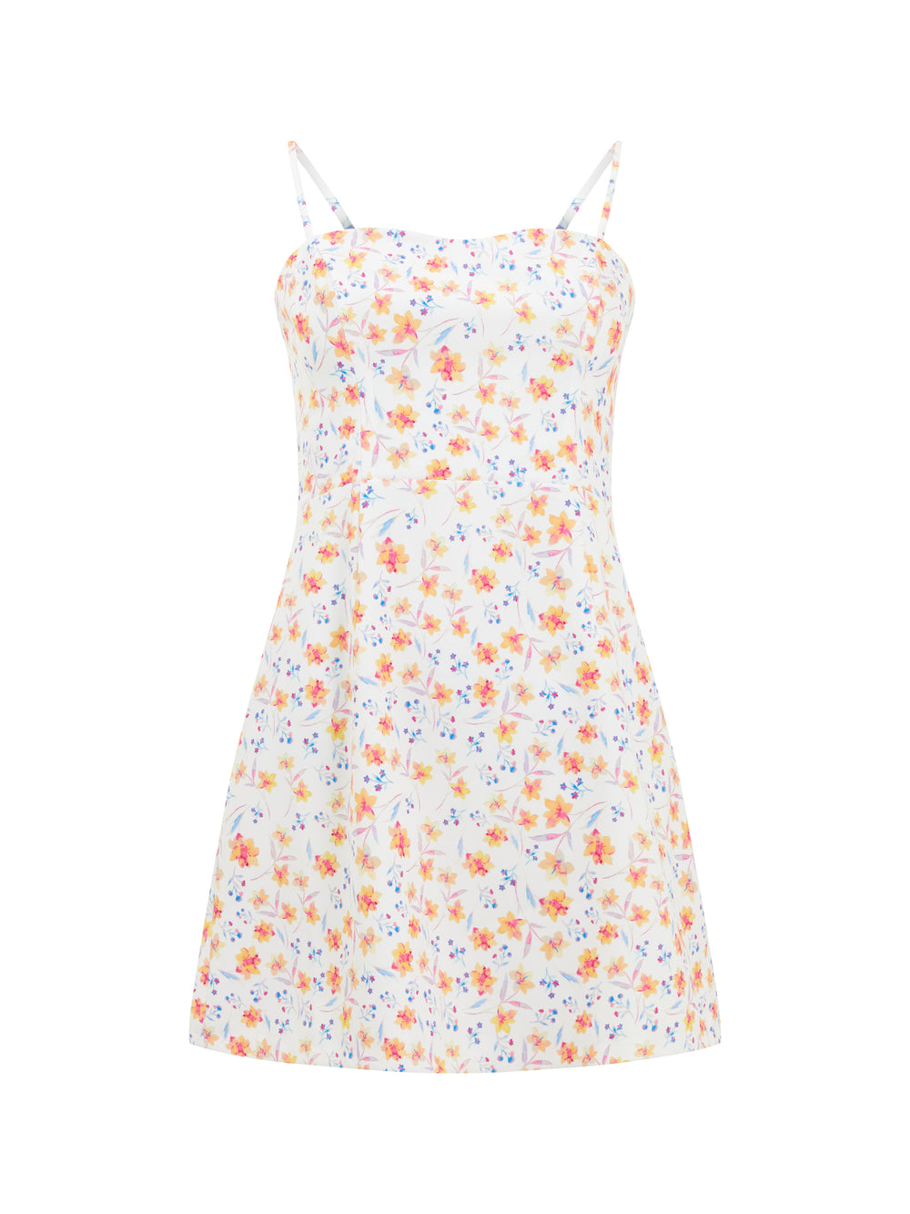 Camille Floral Whisper Tie Back Dress Summer White | French Connection US