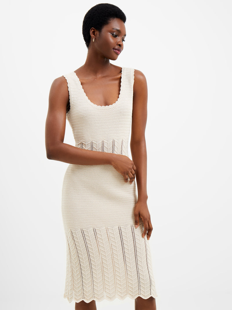 Nellis Cotton Crochet Dress Ecru | French Connection US