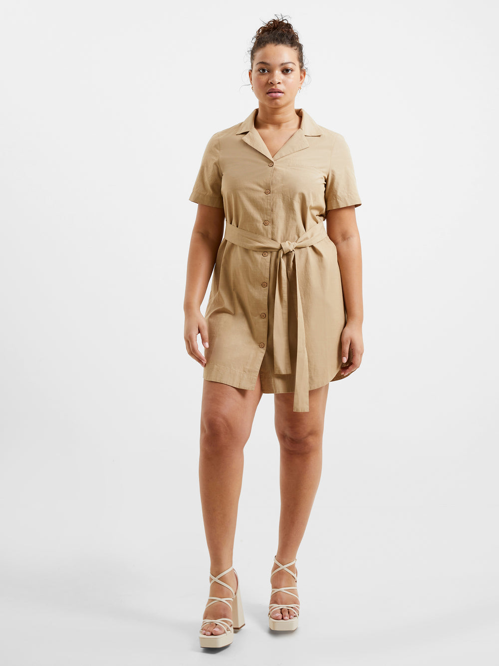Alania Lyocell Blend Shirt Dress Incense | French Connection US