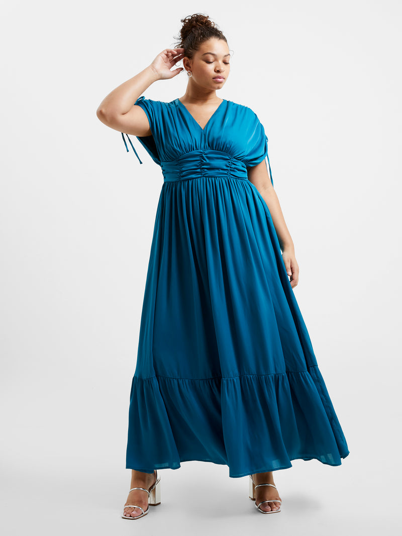 Audrey Satin Maxi Dress Ocean Depths | French Connection US