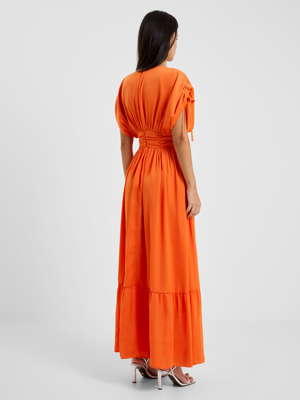 Audrey Satin Maxi Dress Mandarin Orange | French Connection US