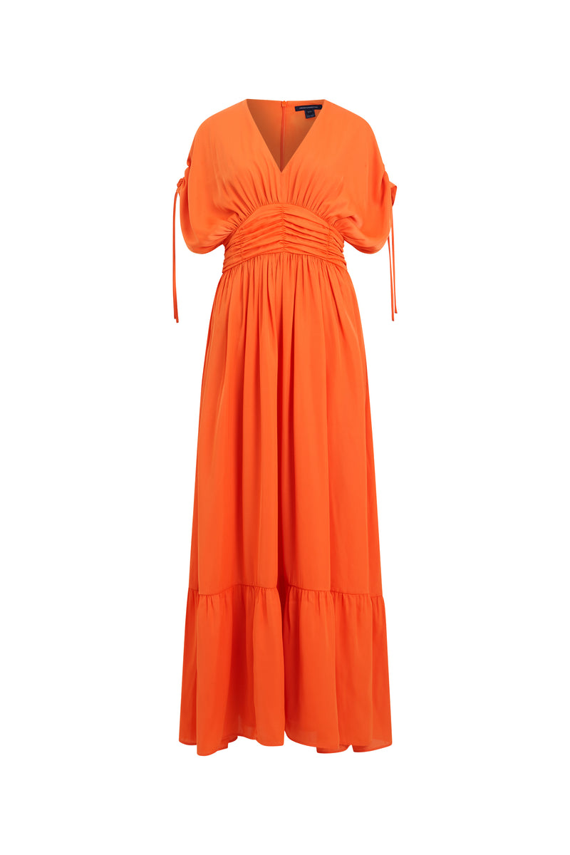 Audrey Satin Maxi Dress Mandarin Orange | French Connection US