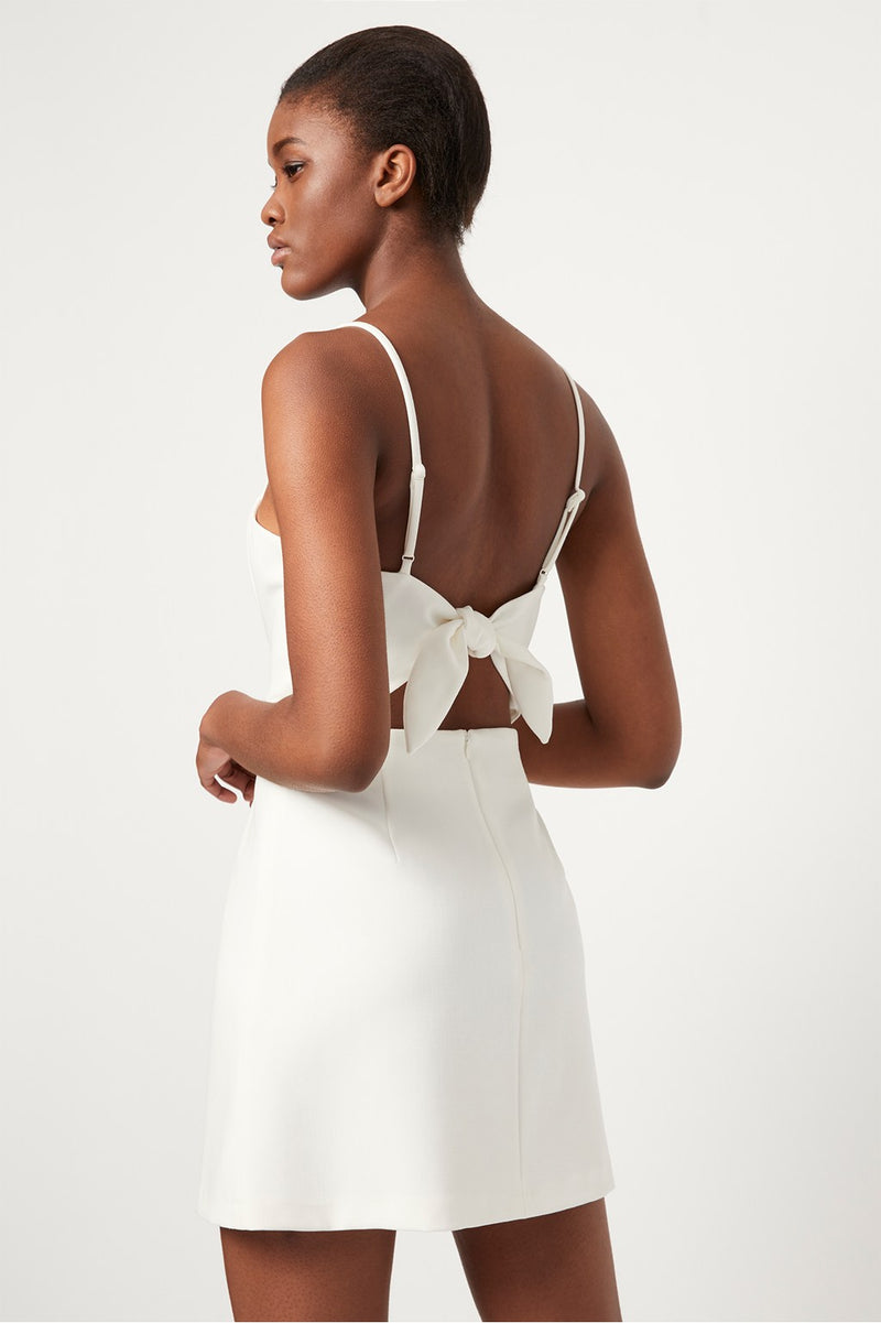 SUMMER WHISPER TIE BACK DRESS Summer White | French Connection US