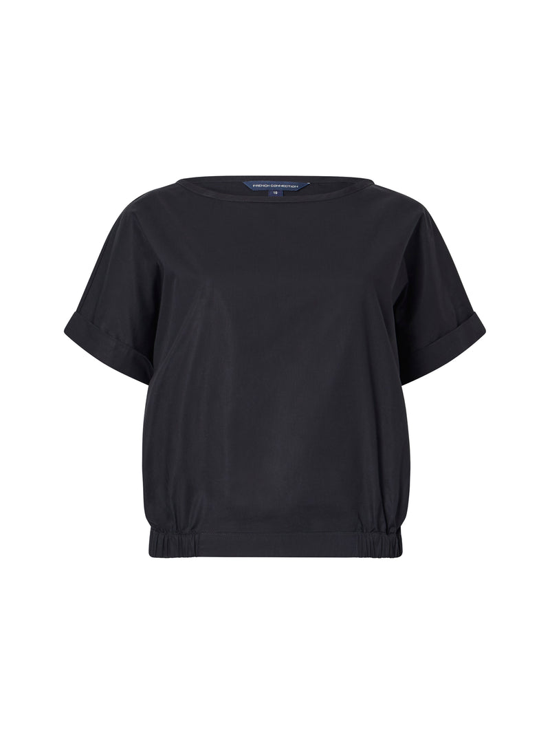 Rhodes Poplin Keyhole Shirt Black