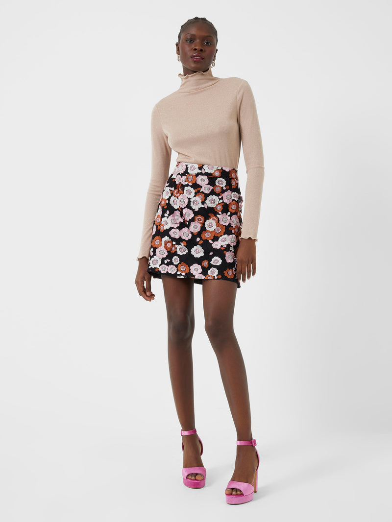 Astrida Aliyha Lace Mini Skirt Moonless Night Multi