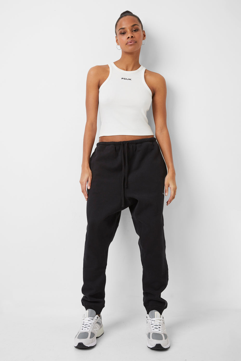FCUK Dropped Crotch Joggers Black | French Connection US