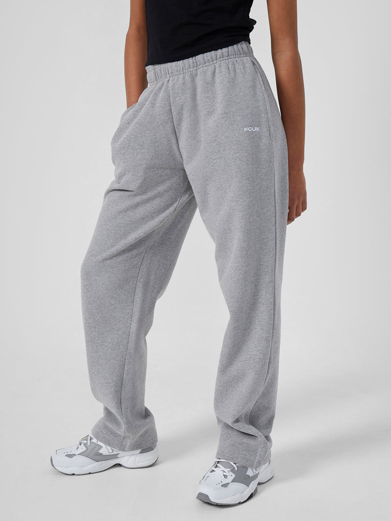 FCUK Relaxed Fit Sweatpants Grey Mel/ White