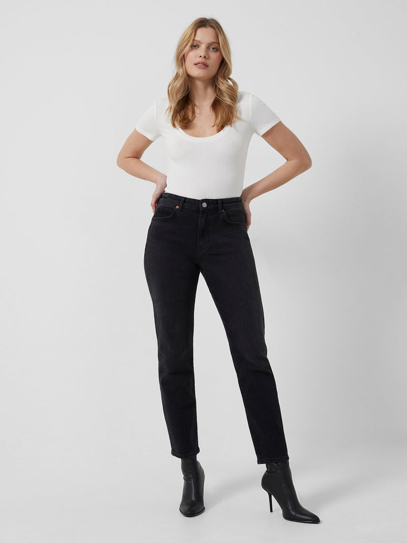 Palmira Stretch Denim High Rise Jean Washed Black | French Connection US