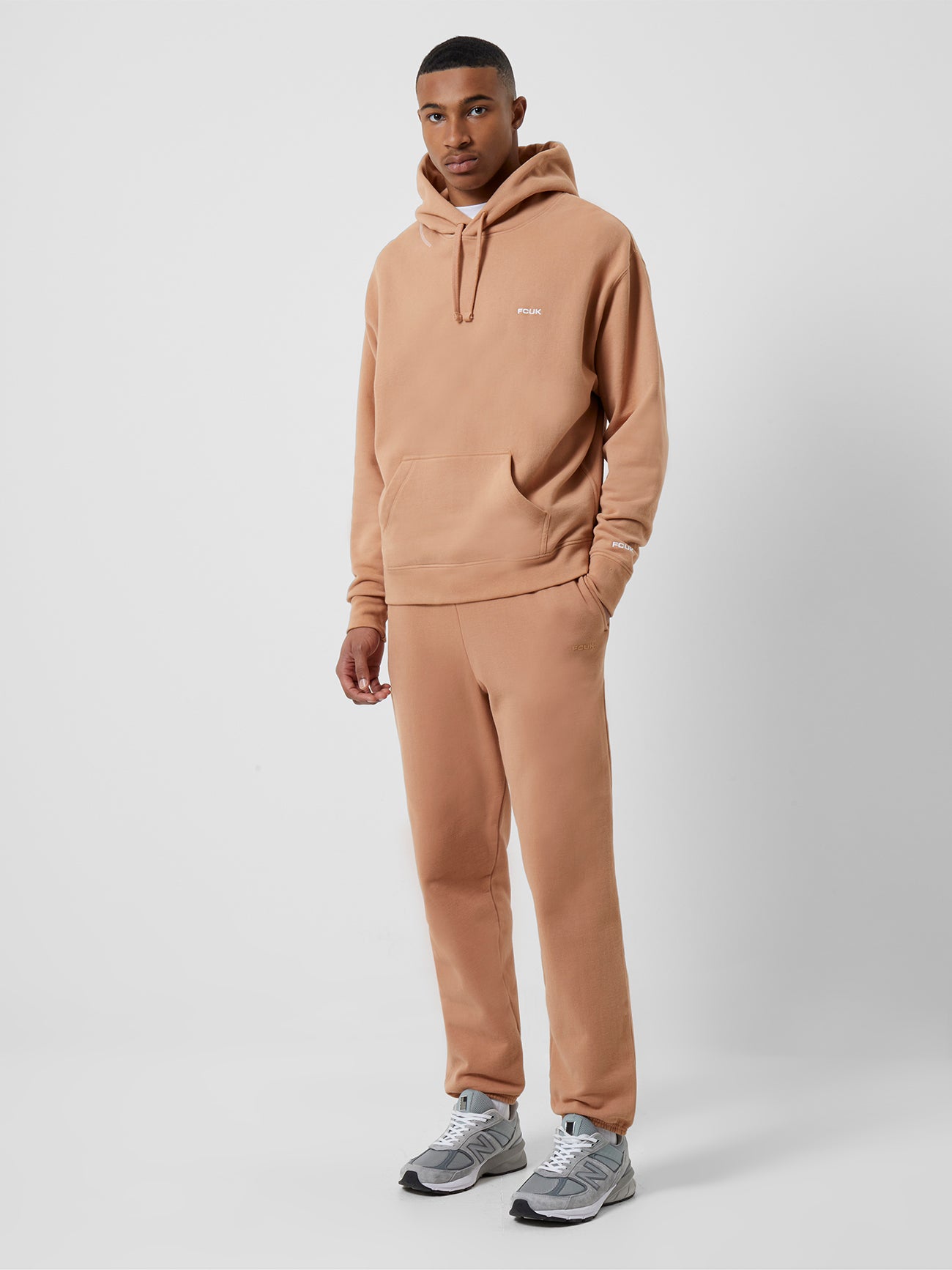 FCUK Relaxed Fit Joggers Tawny Birch/ White | French Connection US