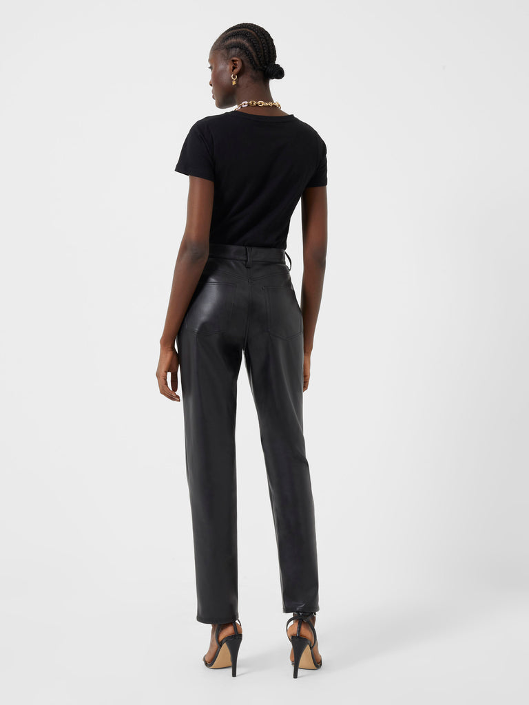 Etta Vegan High Rise Trousers Black | French Connection US