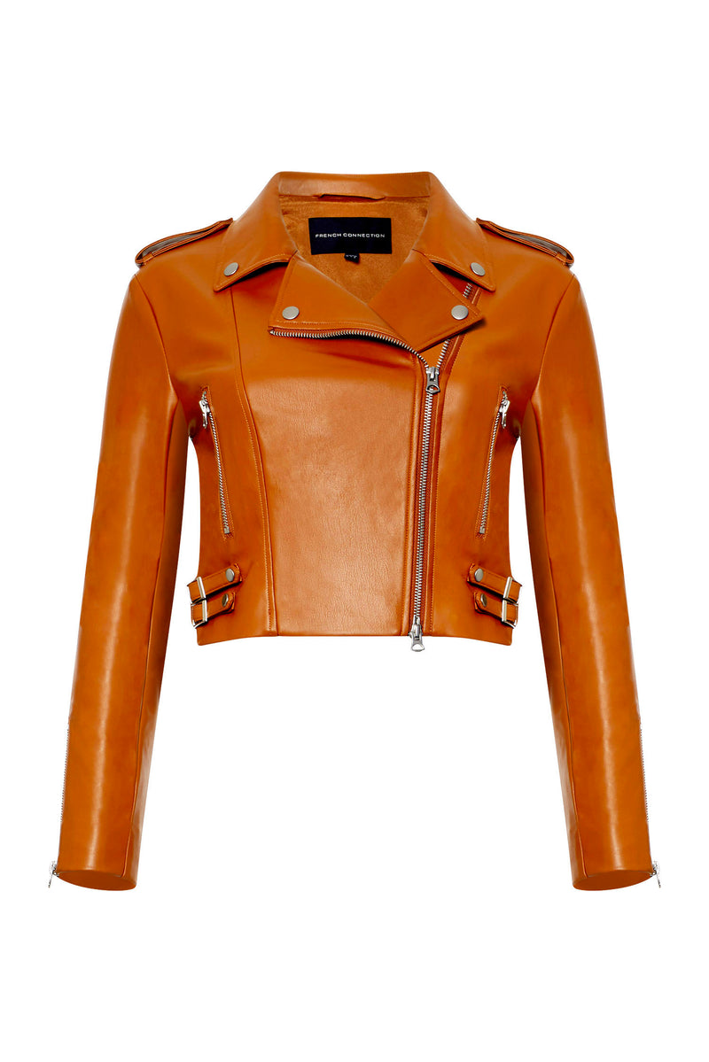 BKE Faux Leather Jacket - Women's Coats/Jackets in Washed Burgundy