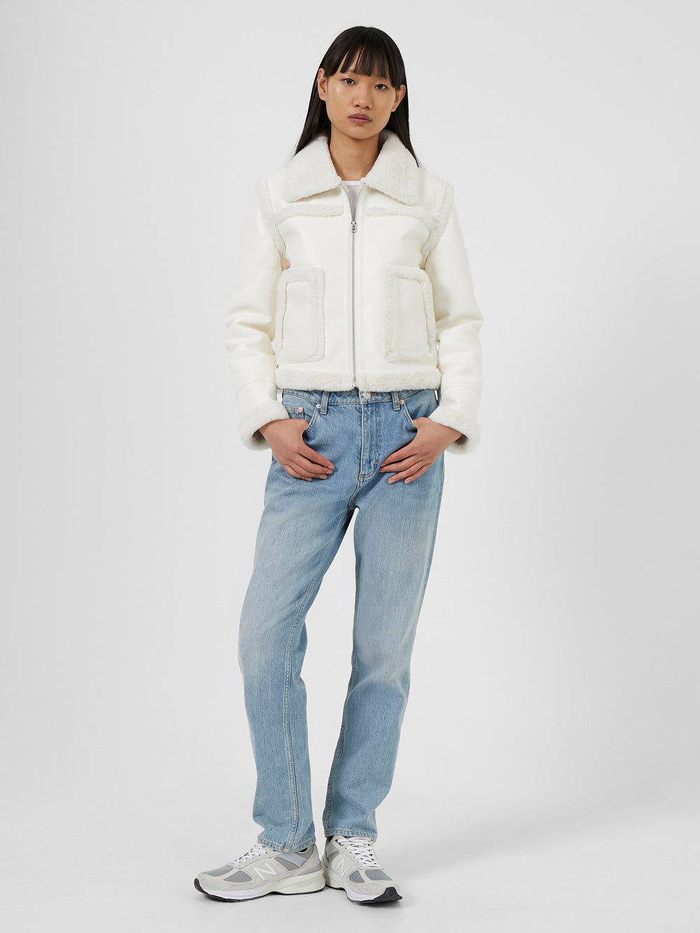 Belen Faux Fur Jacket White/ White | French Connection US