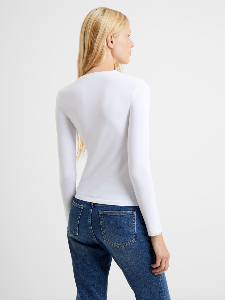 White long sleeve zip up top Clearance