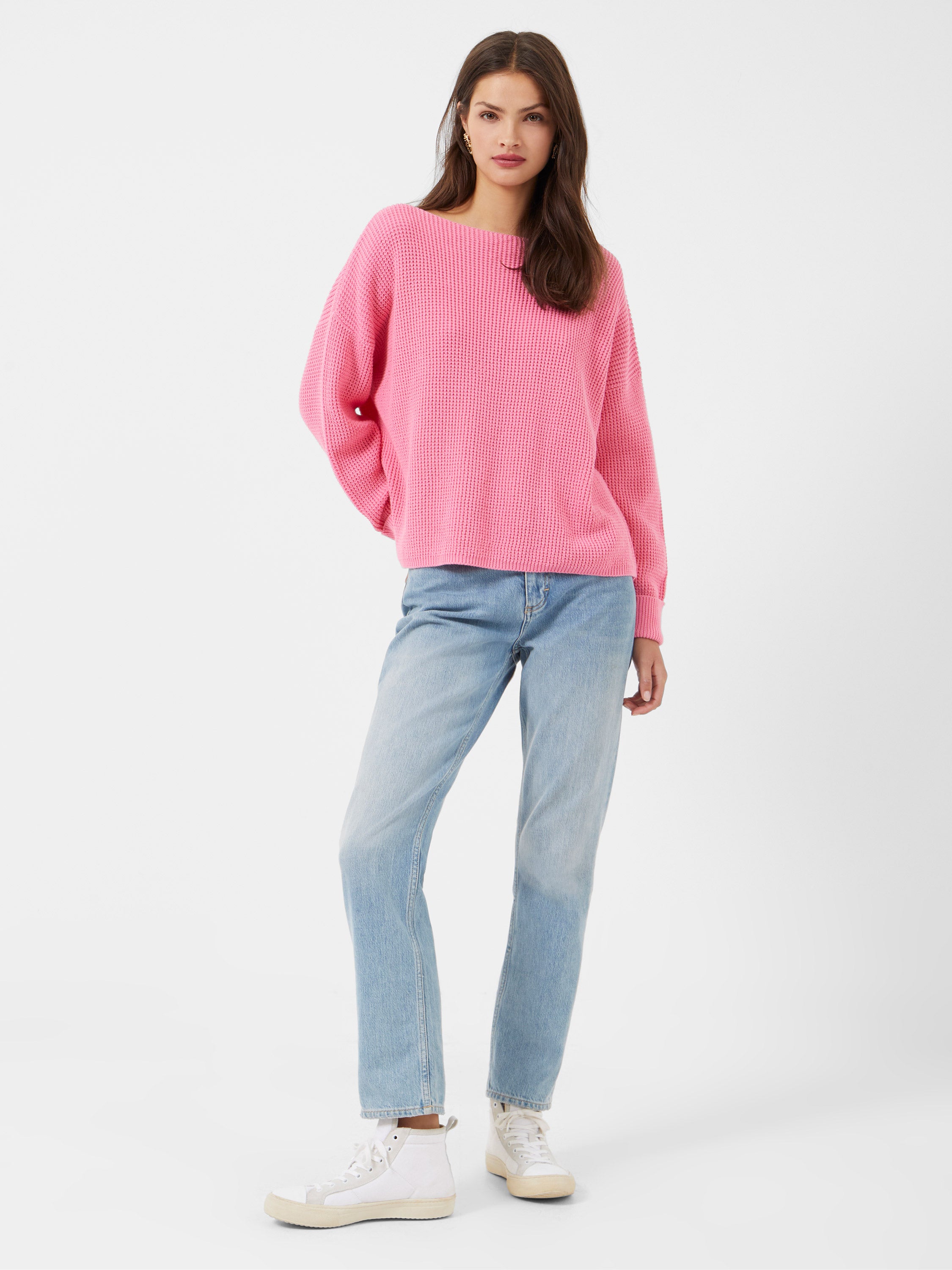 Waffle Knit Sweater Aurora Pink | French Connection US