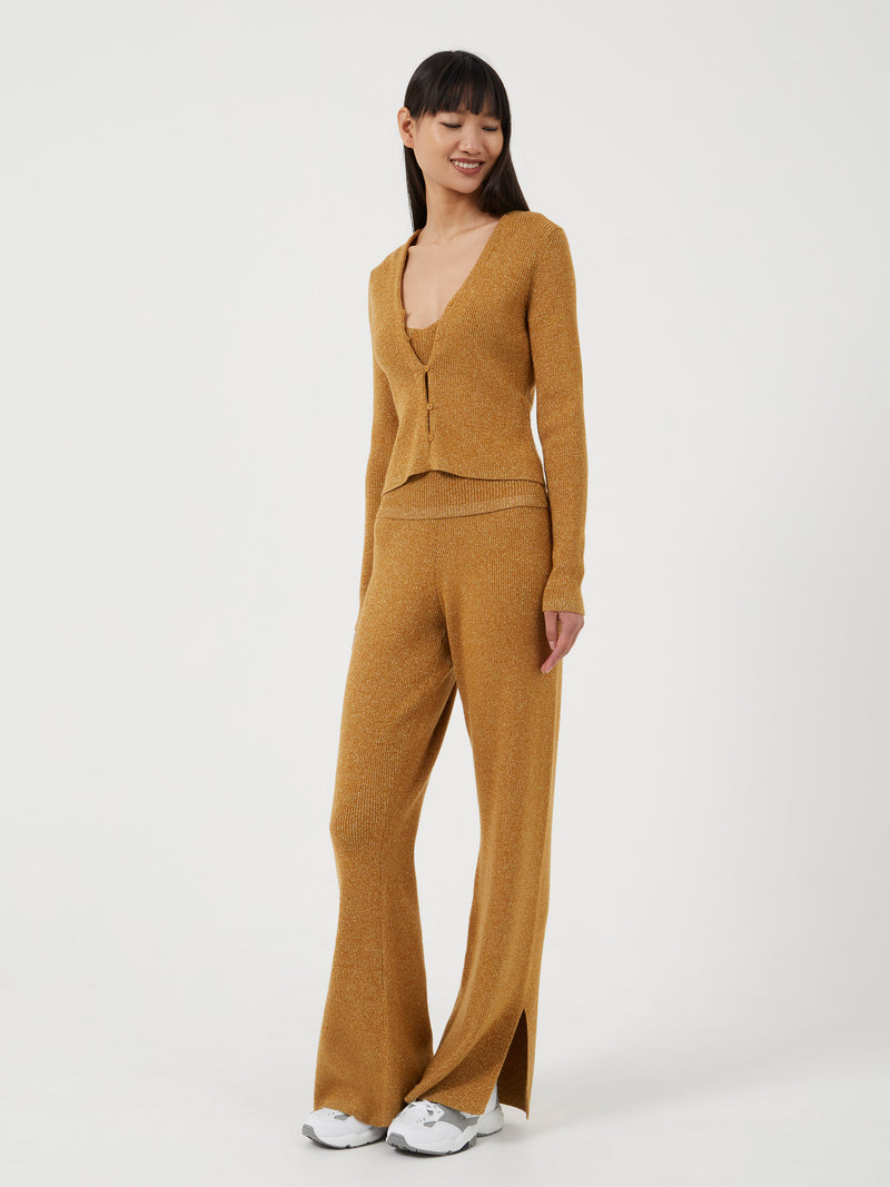 Nella Cami & Cardigan Twin Set Gold Brown | French Connection US