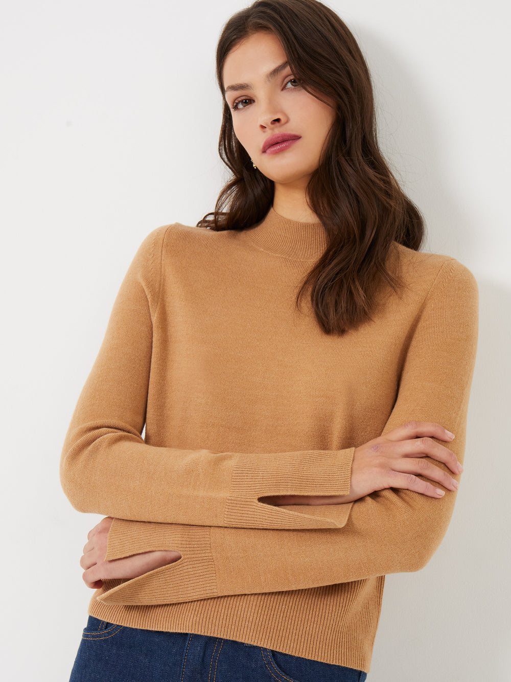 Babysoft High Neck Sweater Camel Mel | French Connection US