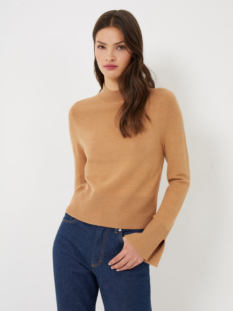 Babysoft High Neck Sweater Camel Mel French Connection US