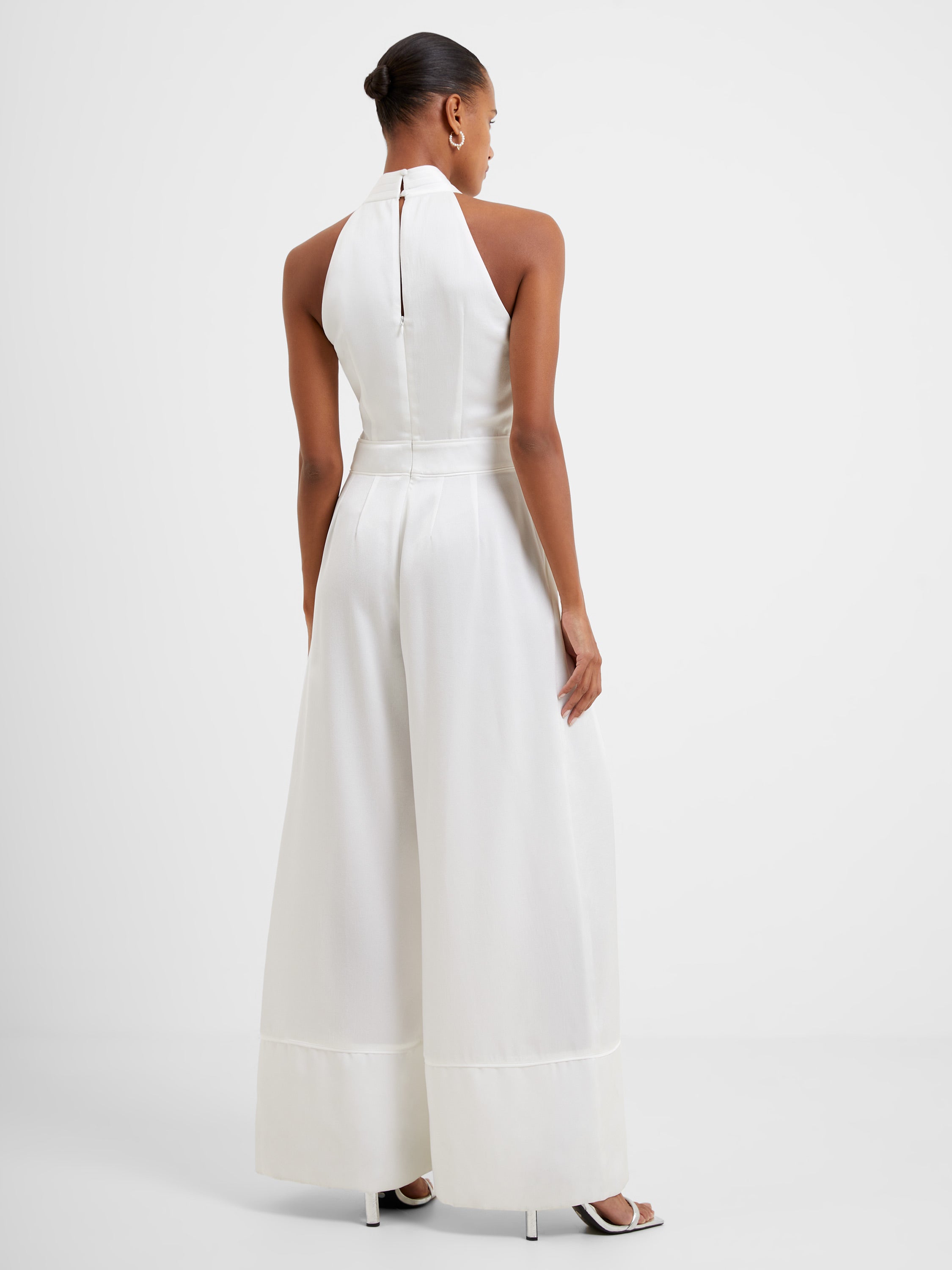Harlow Satin Jumpsuit Summer White | French Connection US