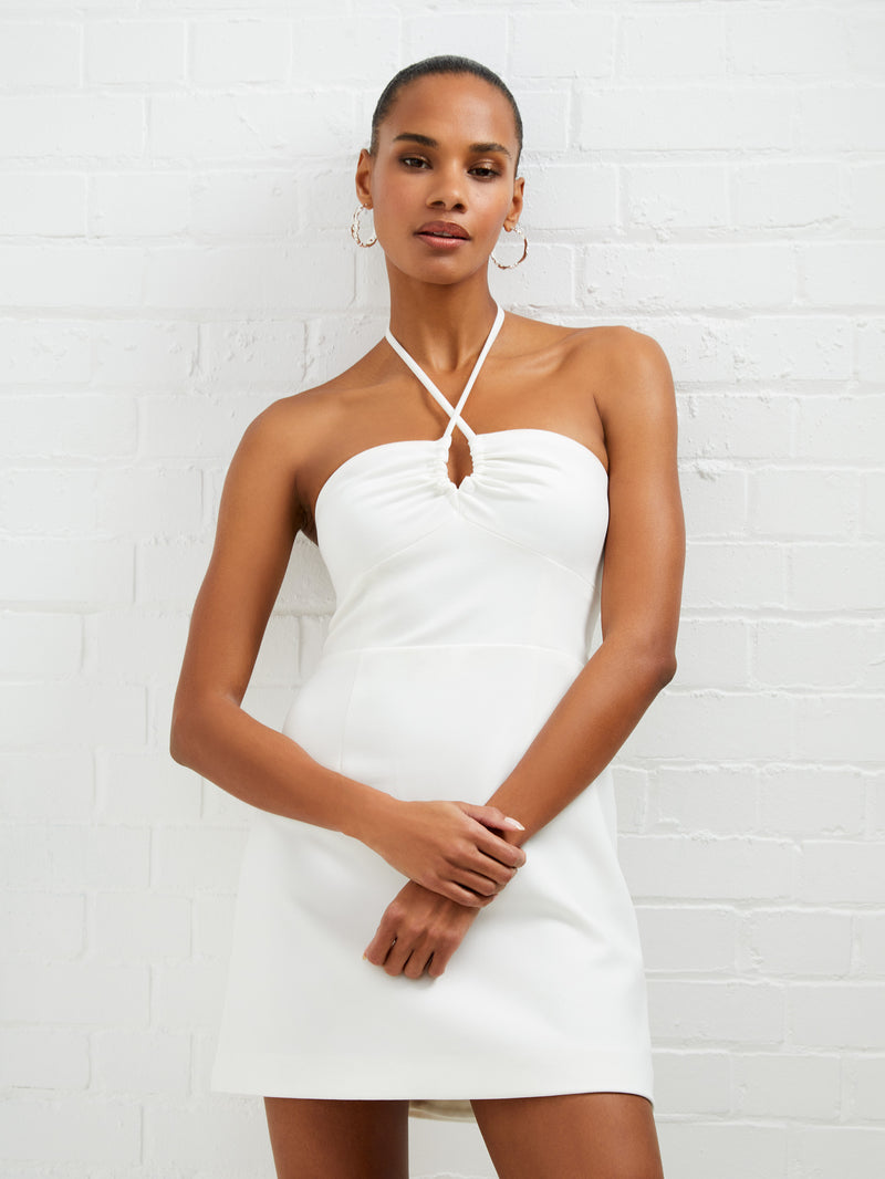 Whisper Ruth Neck Dress Summer White | French Connection