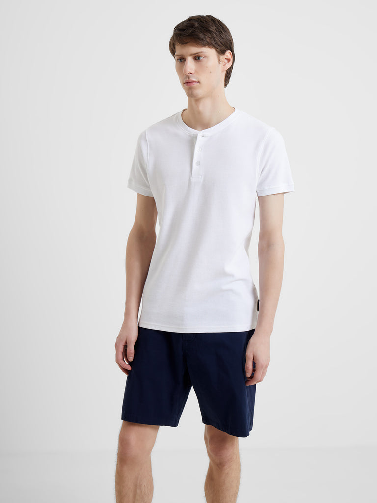 Pique Micro Henley T-Shirt White | French Connection US
