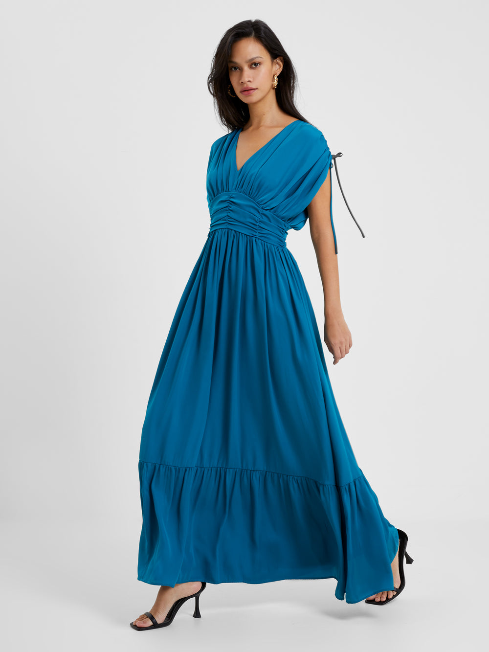 Audrey Satin Maxi Dress Ocean Depths | French Connection US