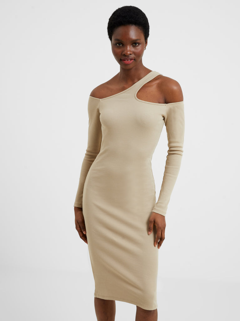 Rassia Sheryle Cut Out Midi Dress Incense | French Connection US